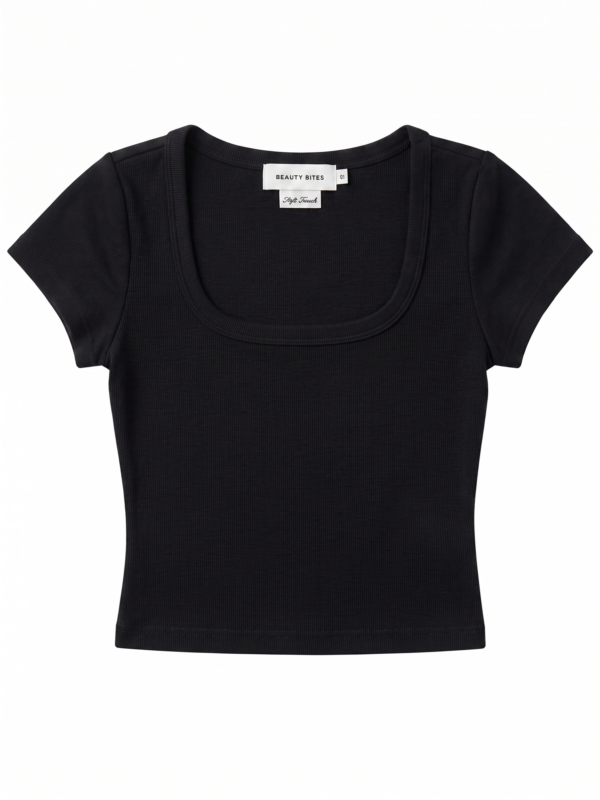 Remi Siyah Crop Top