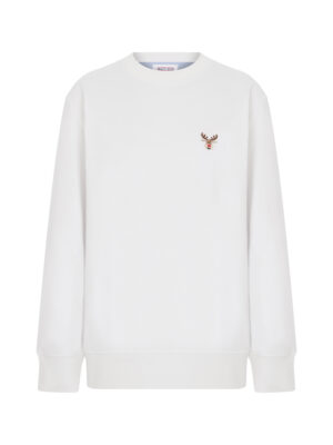 Geyikli Valerie Oversize Beyaz Sweatshirt