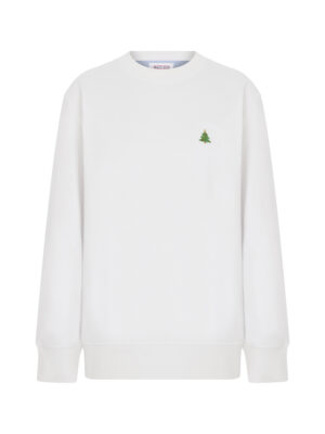 Ağaçlı Valerie Oversize Beyaz Sweatshirt