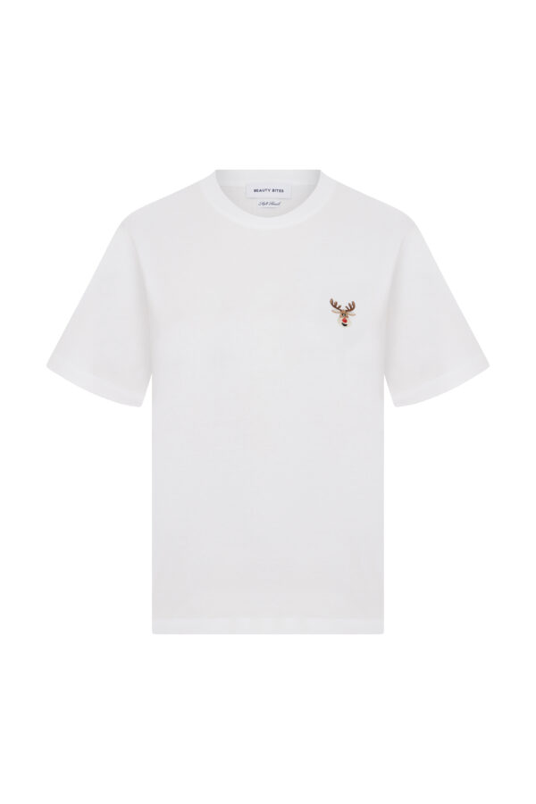 Geyikli Anais Beyaz Tshirt