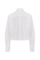 Amelie Oversize Crop Kişiselleştirilmiş Beyaz Gömlek