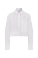 Amelie Oversize Crop Beyaz Cepli Gömlek