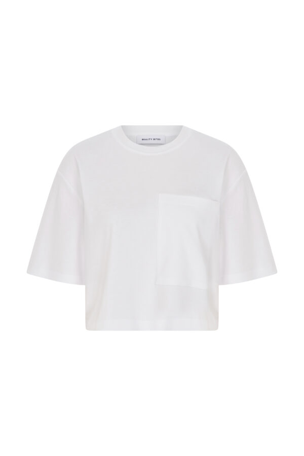 Berthe Crop Cepli Boyfriend Beyaz Tshirt