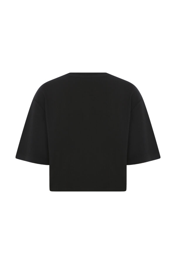 Berthe Crop Boyfriend Kişiselleştirilmiş Siyah Tshirt