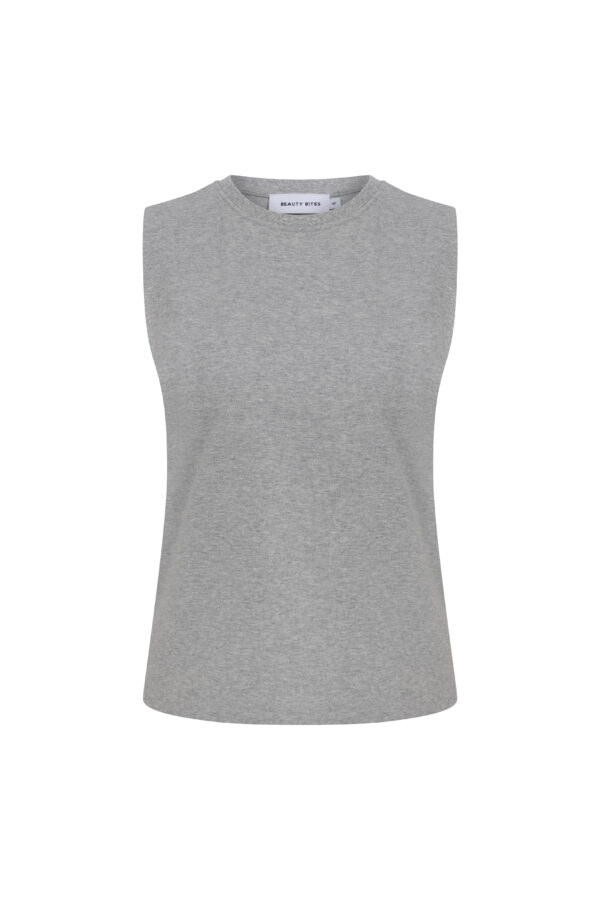 Lilou Gri Melanj Kolsuz Tshirt