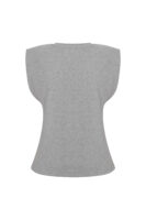 Lilou Gri Melanj Vatkalı Kolsuz Tshirt