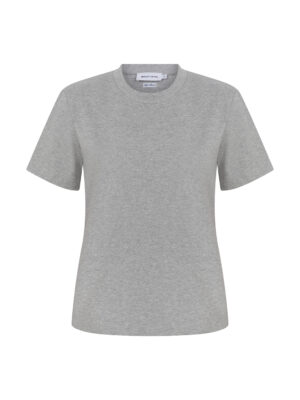 Anais Vatkalı Gri Melanj Basic T-shirt