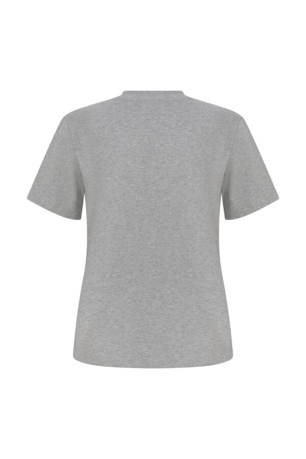 Anais Vatkalı Gri Melanj Kalp Detaylı Tshirt