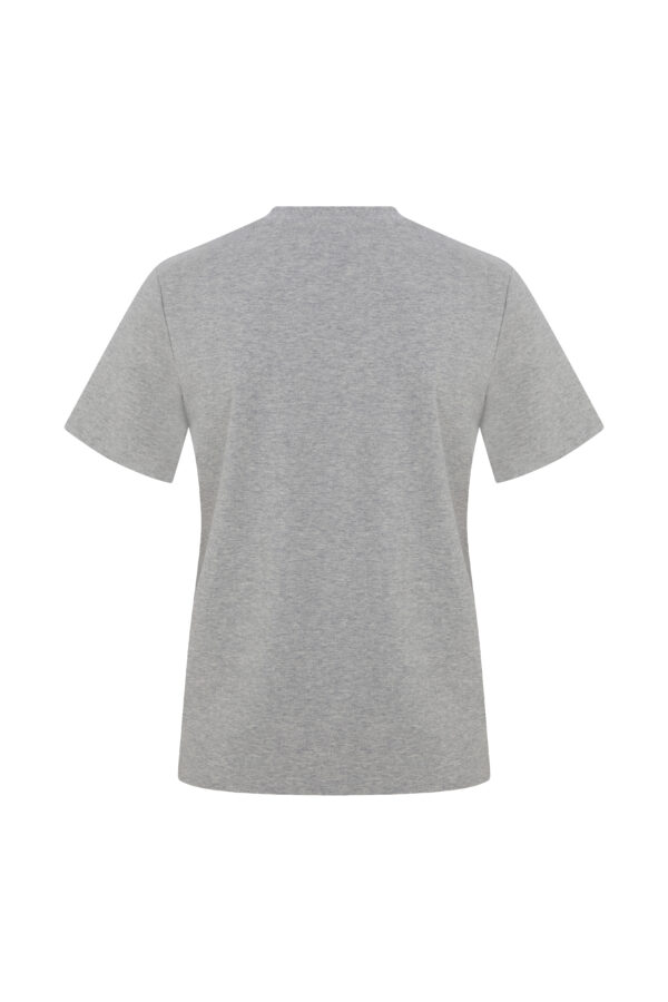 Anais Gri Melanj Kalp Detaylı Tshirt