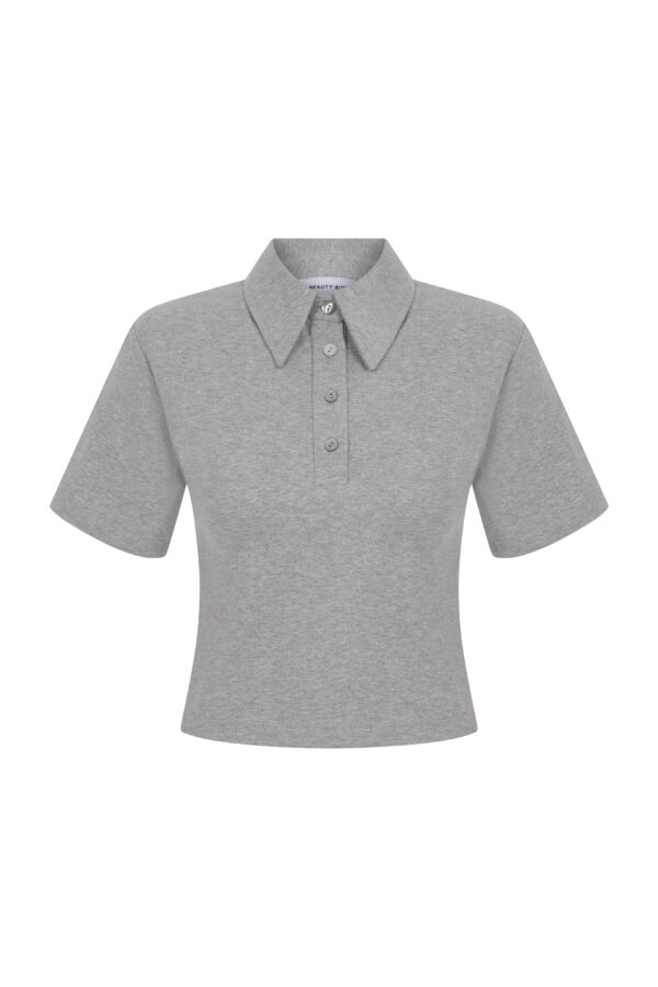 Marie Gri Melanj Polo Yaka Tshirt