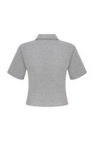 Marie Gri Melanj Polo Yaka Kalp Yaka Tshirt