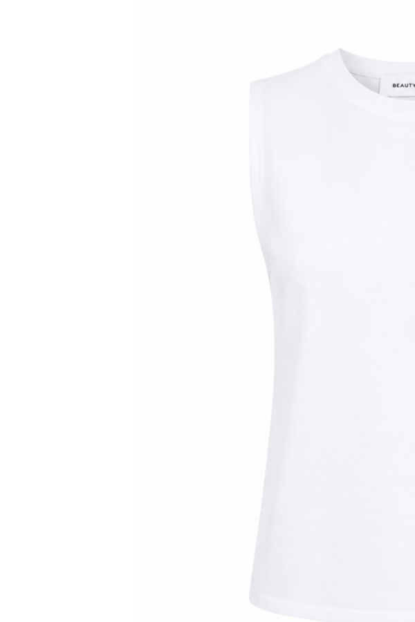 Lilou Beyaz Kolsuz Tshirt