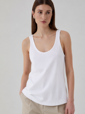 İla Beyaz Askılı Tshirt