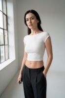Lou Beyaz Crop Top